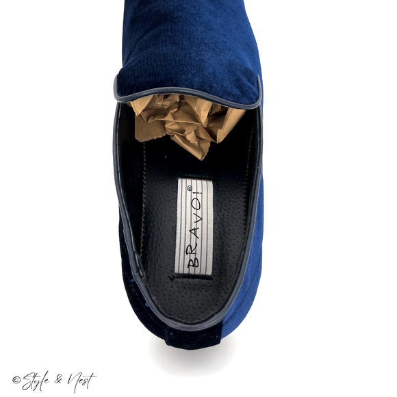 BRAVO Klein 7 Velvet Loafers Dress Shoes Blue Luxury Formal Preppy Men\'s Size 11 main image 6